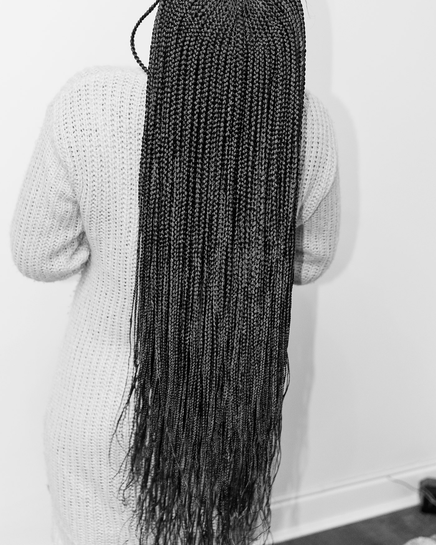 Long box braids viewed from behind, box braids San Diego