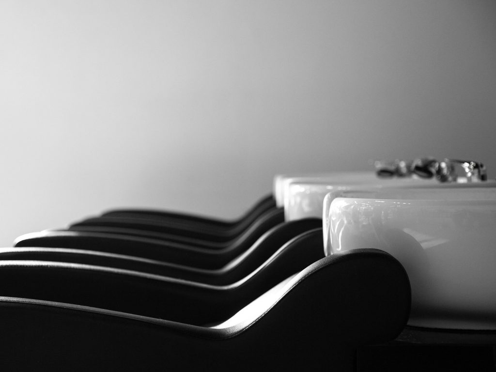 Salon wash basins ready for a hair wash service in San Diego