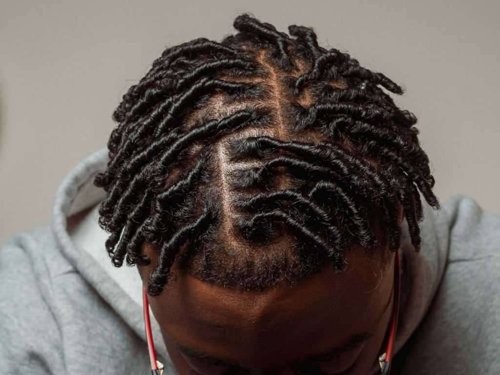 Starter locs sectioned and coiled, starter locs San Diego